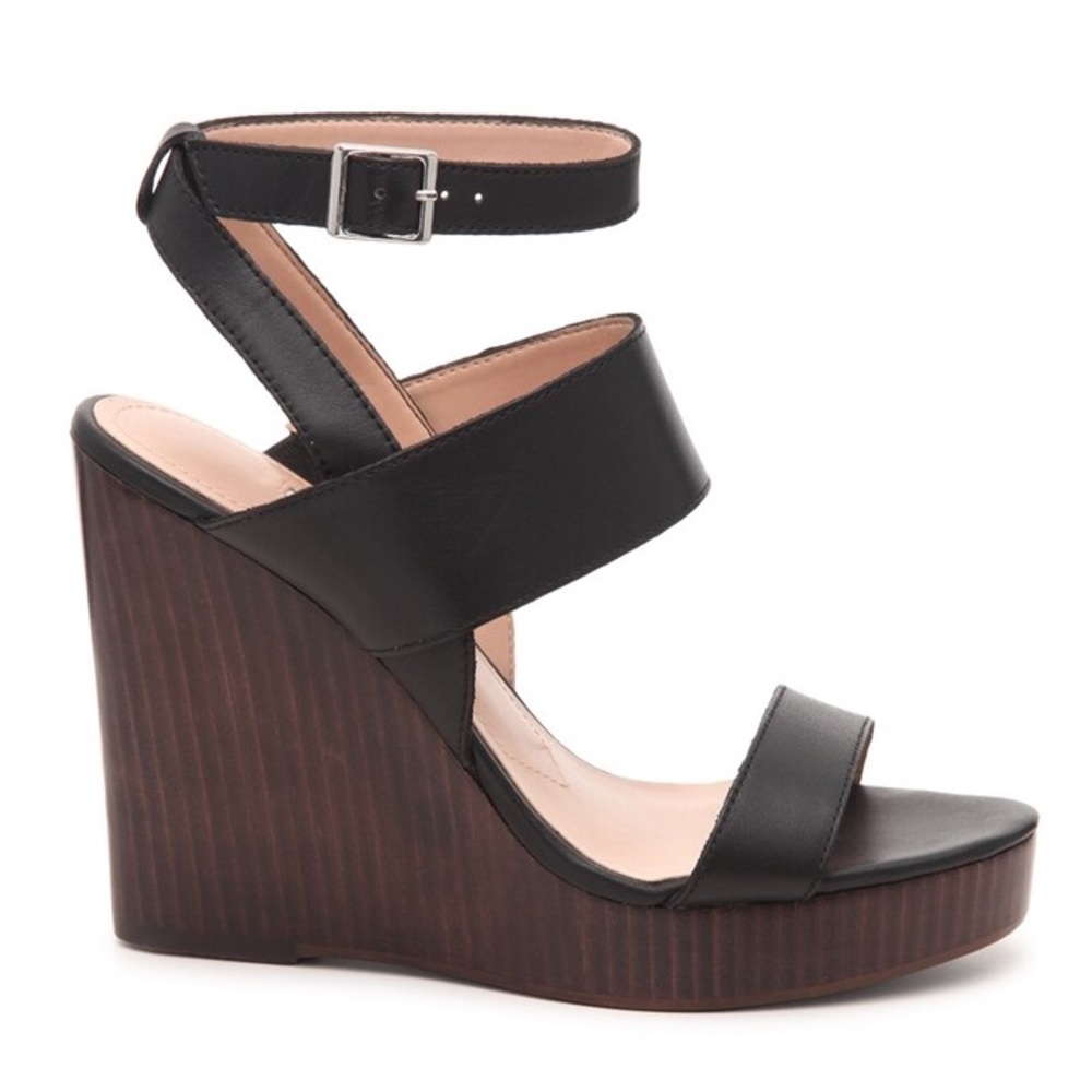 Charles David Black TURK 2 WEDGE SANDAL